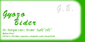 gyozo bider business card